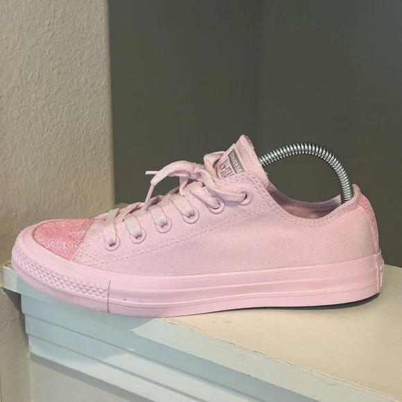 Converse Pink Glitter Toe Shoes Canvas Low Women 8 Chuck Taylor All Star Ox - Picture 4 of 9